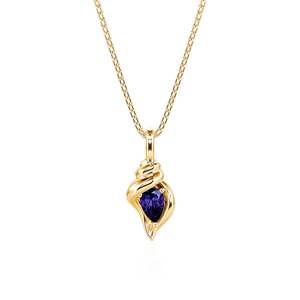 สร้อยคอเปลือกหอยทองคำประดับมุกมอยส์ซาไนต์แบบสั่งทำพิเศษ Jeulia Custom Birthstone - Product Image 6