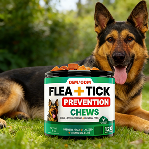 Friandises <span class=keywords><strong>anti</strong></span>-puces et <span class=keywords><strong>anti</strong></span>-tiques pour chiots et chiens adultes, approuvées par les vétérinaires, enrichies en calcium, sûres pour la défense contre les parasites - Product Image 1