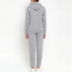 Ropa de invierno para mujer, chándal liso, 100% algodón, forro polar, estampado personalizado, sudaderas con cremallera y pantalones de chándal, chándal corto para mujer - Product Image 2