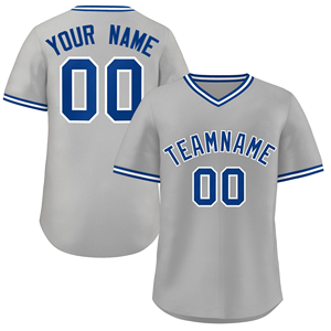 Maillot de baseball personnalisable pour homme, col en V, manches courtes, uniforme de sport personnalisé, nom de l'équipe, numéro, gris, sublimé, respirant - Product Image 1