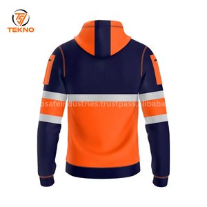 Venta al por mayor de los hombres de bajo precio de trabajo de seguridad desgaste de los hombres reflectante Sudadera con capucha para la venta de alta visibilidad chaquetas de seguridad servicio OEM - Product Image 2