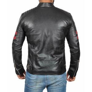 Poches doublées sur le front-Hommes Mode Véritable Rouge-Cuir Casual Fashion Bombers Jackets Coat - Product Image 6