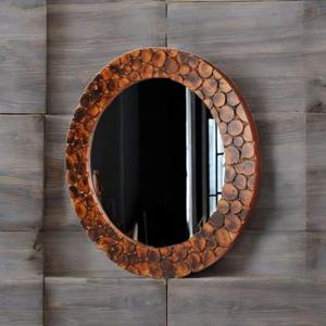 Handmade <b>Mosaic</b> <b>Mirror</b> Glass Wall Mounted <b>Mirror</b> Round Yellow & Blue <b>Mosaic</b> <b>Mirror</b> Frame for Bedroom Hotel Restaurant Wedding - Product Image 3