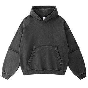 Sudadera con Capucha de Primera Calidad con Lavado Ácido, Personalizada con Estampado, Ropa Urbana para Uso en Exteriores, Estilo Clásico para Invierno - Product Image 6