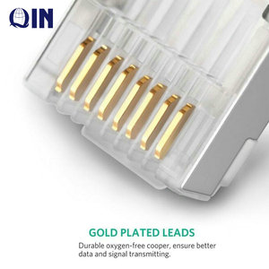 Prise modulaire Cat6 RJ45, connecteurs réseau blindés pour câble solide <span class=keywords><strong>ou</strong></span> toronné à paire torsadée 24AWG - Product Image 3