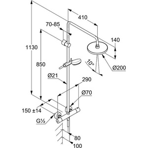 Kludi Logo Basic Thermostat Dual <b>Shower</b> <b>System</b> Chrome - Product Image 4