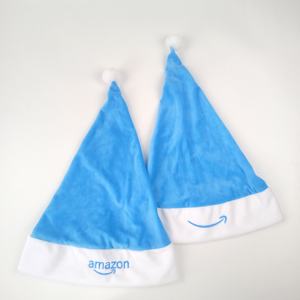 قبعة سانتا كلوز زرقاء من البوليستر للبالغين بشعار مخصص وجودة عالية بالجملة - Product Image 6