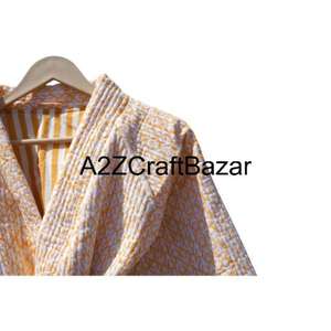 Veste matelassée en coton réversible faite à la main pour femmes, imprimé floral en blocs, style indien bohème, vêtements d'hiver - Product Image 5