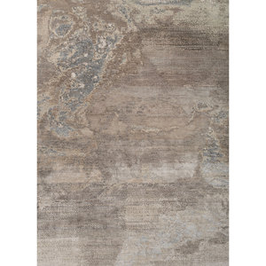 Tapis Aprezo en laine et soie noué à la main, couleur ivoire, AKWS-13084, abstrait, pour salon, chambre d'adolescent, couloir, puzzle rectangulaire pour la maison - Product Image 3