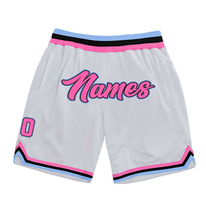 Custom Basketball Shorts White Red <b>Trim</b> Mesh Athletic Shorts Team Uniform Quick Dry Sportswear Breathable Training Gym Wear - Product Image 3