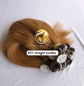 <b>Top</b> Best Quality 22" # 27 Color Straight Wholesale's Bundle's Raw Indian Temple Direct From India Machine Double Weft Human Hair - Product Image 4