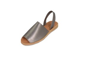 Sandales plates décontractées pour femmes en cuir véritable, à bout ouvert, effet métallisé, respirantes, légères, tendance mode pour l'été - Product Image 2