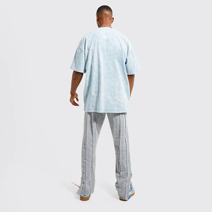 Logotipo de impresión personalizada Algodón Lavado ácido Camisas de gran tamaño desgastado Personalizable Impresión en blanco Lavado ácido Vintage Camiseta - Product Image 5