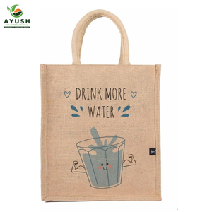 Bolsa de compras plegable hecha de yute y algodón con personalización para mercados y centros comerciales - Product Image 3