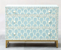 Commode en MDF avec incrustations en os et résine, meuble de chambre à coucher, artisanat fait main, motif floral EIA, couleur personnalisée, EXOTIQUE INDIEN