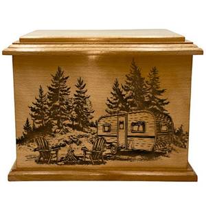 Urne funéraire de camping Urne funéraire en bois de camping de taille adulte Urne funéraire en bois de camping personnalisée avec gravure - Product Image 5