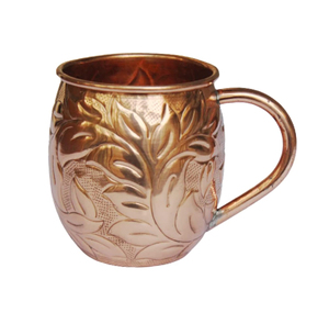 Tasse de mule de Moscou en cuivre massif de 16 onces fabriquée à la main chopes de bière non doublées gravées avec poignée classique en forme de C Design attrayant - Product Image 1