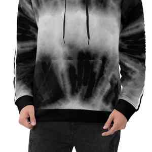 Sudadera con capucha con diseño personalizado para hombre, suave, cómoda, holgada, de ajuste frontal, técnica de tinte de corbata sólido para la moda callejera de otoño, 2025 - Product Image 6