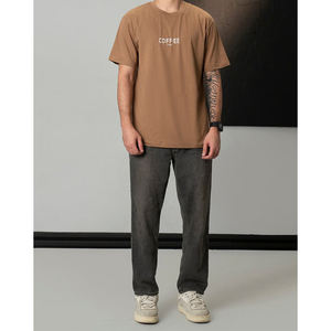 T-shirts graphiques colorés en coton 5 élasthanne 95 personnalisés T-shirts personnalisés de votre propre marque T-shirt Slim Fit pour hommes - Product Image 2