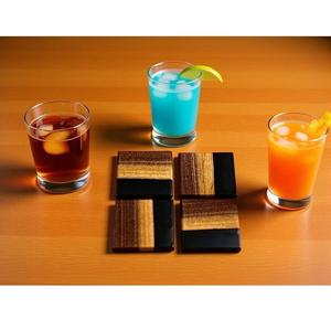Artistic Resin Wooden Coaster Featuring Acacia Wood And Mango Wood Construction With <b>Eye</b> Catching Resin Patterns - Product Image 1