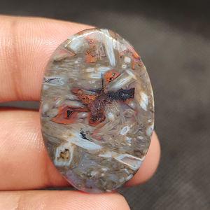 Cabochon en agate turque brun naturel pour la fabrication de bijoux |   Pierre d'agate polie en gros - Product Image 1