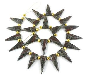 13 \ "Natural ágata jaspe facetado triángulo Briolette cuentas mujer joyería regalo collar piedra cuentas 10x25-11x28 MM - Product Image 4