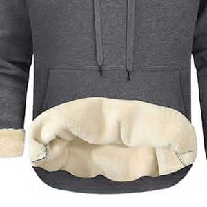 Men's Thick <b>Fleece</b> Pullover Hoodie <b>Sweatshirt</b> 100% Cotton <b>Lined</b> Winter Warm Coat Long Sleeve Solid - Product Image 6
