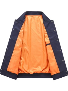 Chaqueta Bomber Azul Marino Personalizada OEM, Estilo Casual, Cuello Camisero, Corte Regular, Material de Poliéster, Prenda de Moda - Product Image 3