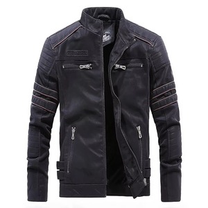 Nouvelle veste en cuir pour hommes de haute qualité pour motard matériau de qualité supérieure en peau d'agneau véritable vieilli-prix de gros - Product Image 3
