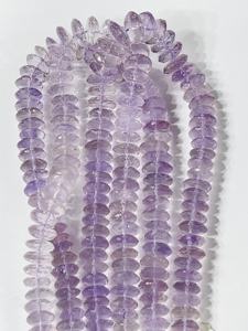 AAA Natural Rosa amatista cuarzo Rondelle cuentas 8-10mm corte alemán facetado 14 pulgadas hebra lujo de moda - Product Image 6