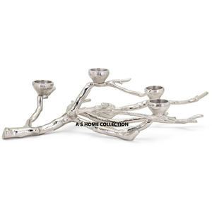 Soporte decorativo con forma de coral de Metal de lujo para boda, iglesia, decoración de vacaciones, candelabro plateado de Halloween, centro de mesa - Product Image 4