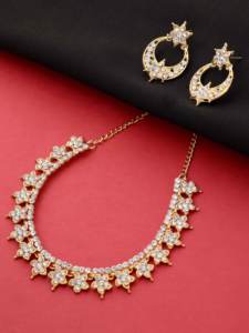 Conjunto de Gargantilla con tachuelas de piedra de Fantasía Floral - Product Image 2