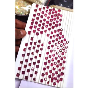 558 piezas de rubí relleno de vidrio de Bangkok de 6mm a 8mm faceta cuadrada rectangular 962 Cts lote Iroc ventas rubí corte piedra preciosa US $576 para todos - Product Image 3