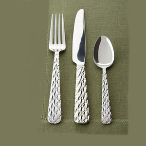 Ensemble de couverts martelés en acier inoxydable avec finition miroir parfait pour l'hôtel, la maison et l'utilisation quotidienne ensembles de couverts meilleurs prix - Product Image 4