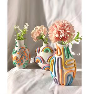 Vase en céramique multicolore, vase à fleurs en céramique artisanal indien, décoration de la maison, bureau et hôtel, design moderne, vase en céramique élégant - Product Image 1