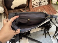 Tas Selempang Kulit Sapi Gaya Barat Terbaru dengan Rumbai, Tas Rumbai Gaya Gypsy Vintage, Tas Kulit Berbulu untuk Wanita