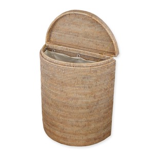 Rattan Halfmoon <b>Wicker</b> Lidded <b>Laundry</b> <b>Basket</b> Handmade Storage <b>Baskets</b> Natural Rattan Modern Multifunction Made in Viet Nam - Product Image 1