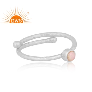 Best Selling 925 Fine Sterling <b>Silver</b> Natural Ethiopian <b>Opal</b> Gemstone Stackable <b>Ring</b> Custom Jewelry Manufacturer - Product Image 3