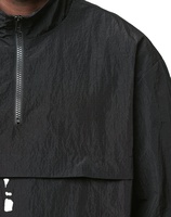 Veste coupe-vent personnalisée en nylon froissé, respirante, avec demi-fermeture éclair, coupe oversize, coupe-vent pour homme