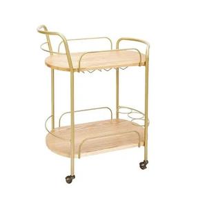 Carrito para servir comida Acero inoxidable Acabado dorado Con carrito de servicio decorativo de mármol Para el hogar y el hotel Precio completo - Product Image 4