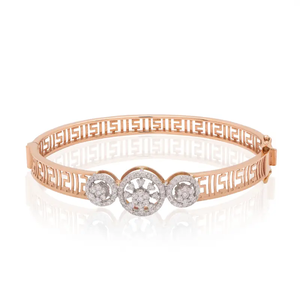 Exquisite 14K Solid <b>Rose</b> <b>Gold</b> <b>Bracelet</b> with Diamond Accents Womens Jewelry Elegant Gift for Wedding Engagement Romantic - Product Image 3