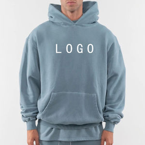 2025 Sudadera con capucha de poliéster GSM 240 para hombre personalizada, peso ligero, manga larga, diseño de gran tamaño con logotipo bordado, ropa de hombre colorida - Product Image 5
