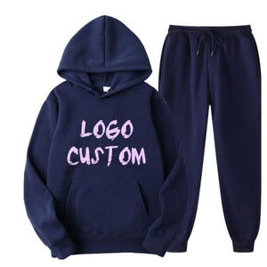 Streetwear pour hommes 2 pièces ensemble respirant grande taille pantalons de survêtement évasés empilés survêtement survêtement à capuche personnalisé pour OEM - Product Image 3