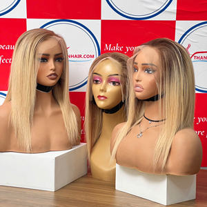 ลดราคา!! วิกผมบ๊อบ13X6วิกผมต่อผมตรงติดโครงเปียโนสีกลาง - Product Image 6