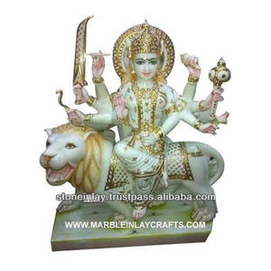 Maa Durga, estatua de mármol con mano de felicitación - Product Image 1