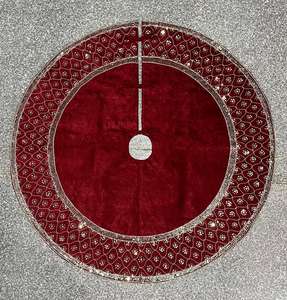 Premium Designer Tree Skirt Crafted To Complement <b>Holiday</b> Decor With Refined Luxurious Look Perfect For Elegant <b>Christmas</b> - Product Image 1