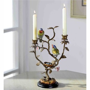 Porte-bougie en laiton de luxe en forme de grappe de fleurs |   Candélabre en branche dorée artisanal pour mariage et décoration intérieure, support pour bougie chauffe-plat - Product Image 4