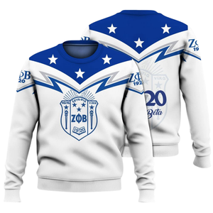 Sweat-shirt à col rond brodé bleu Zeta Phi Beta Sorority pour femmes, pull grec 1920 - Product Image 3