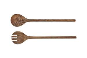 Outils à main pour salade Offre Spéciale Ensemble de service à salade en bois d'acacia Ensemble de couverts pour salade unique avec accessoires de cuisine en bois d'olivier 100% - Product Image 5