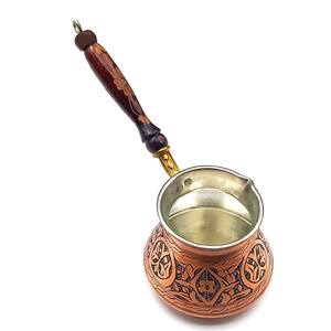 Cafetière turque populaire en cuivre avec poignée en bois, vaisselle, tasse à café, décoration de table pour la maison, la cuisine, le restaurant, l'hôtel, les fêtes - Product Image 4